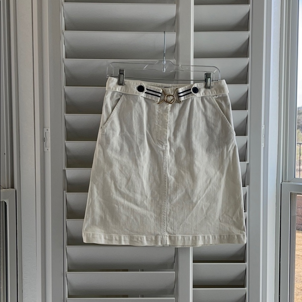 Talbots White Jean Skirt Size 6